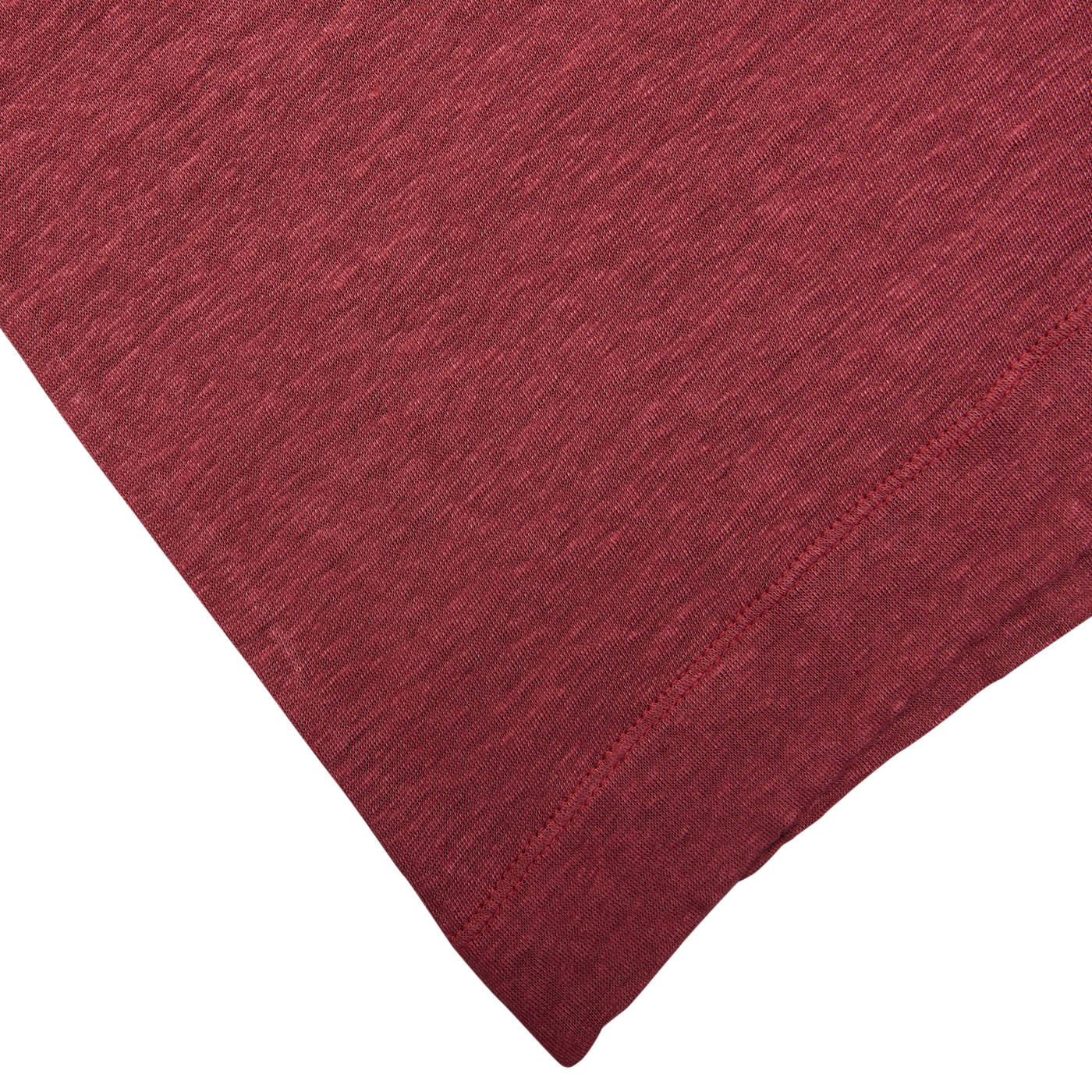 Raspberry Red Linen Polo Shirt fabric with a textured weave on a white background by Massimo Alba.