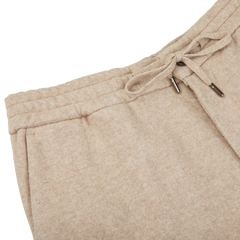 Maurizio Baldassari Beige Felted Cashmere Drawstring Trousers Edge