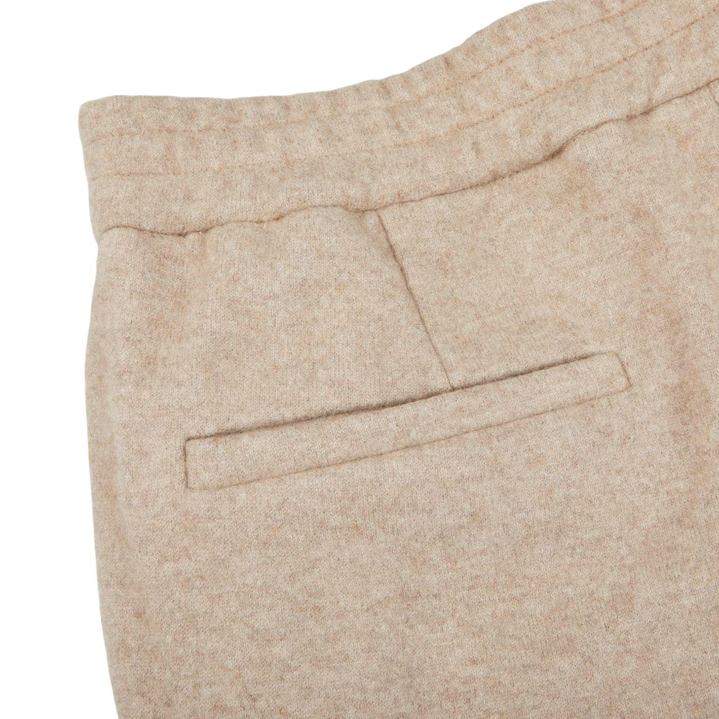 Maurizio Baldassari Beige Felted Cashmere Drawstring Trousers Pocket