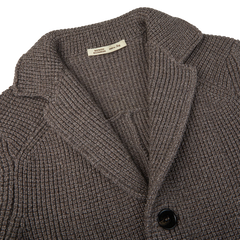 Maurizio Baldassari Taupe Brown Zegna Baruffa Wool Brenta Jacket Collar