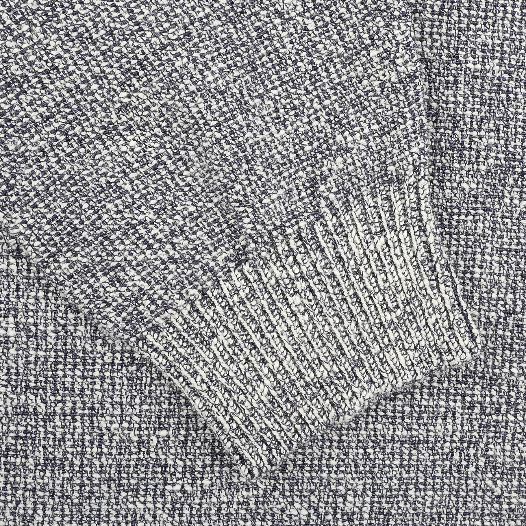 Close-up of a gray textured fabric with a ribbed cuff, likely part of the Maurizio Baldassari Blue Melange Summer Mouline Crew Neck Sweater.