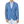 A man wearing a Maurizio Baldassari Light Blue Wool Linen Silk Jersey Blazer and white pants.