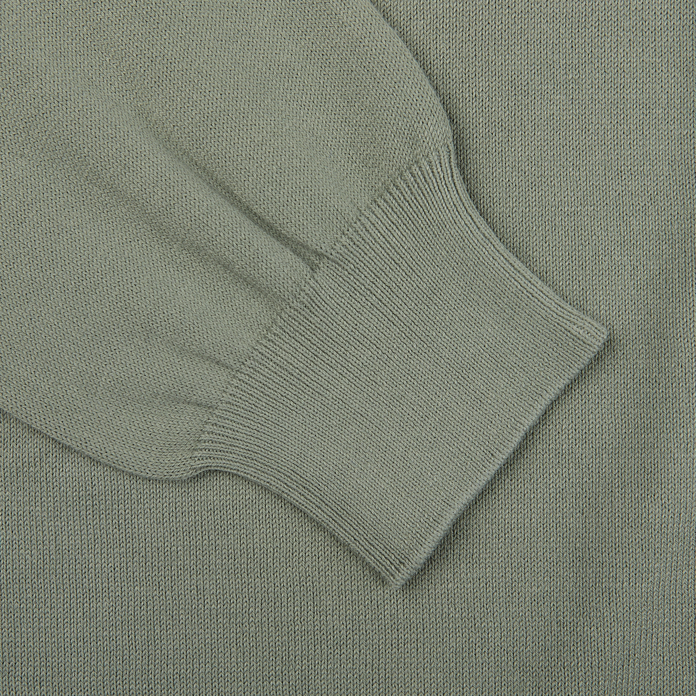 A close up of a Khaki Green Supima Cotton LS Polo Shirt by Mauro Ottaviani.