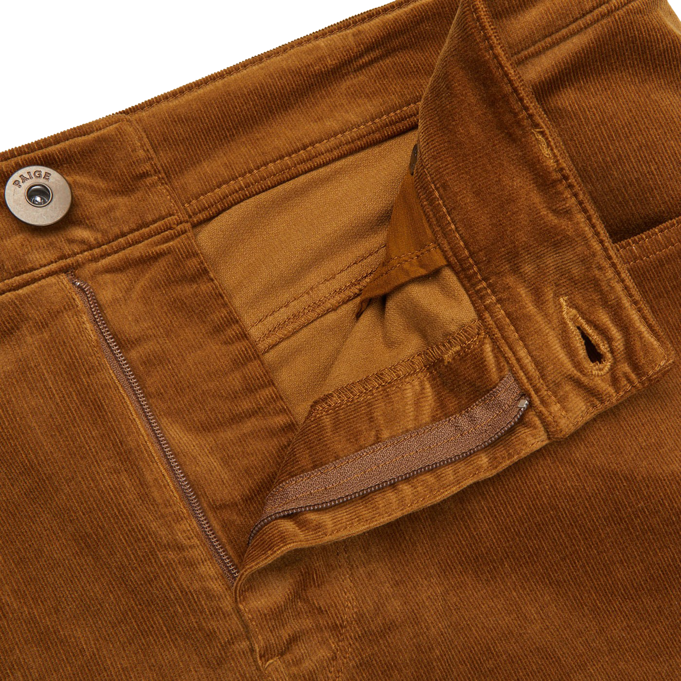 Paige Brown Cotton Corduroy Five Pocket Trousers Zipper