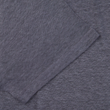 A close up of a breathable Paige Grey Blue Linen Capri Collar Polo Shirt.