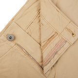 Khaki Beige Cotton Blend Phillips Shorts with zipper and button details from Paige.