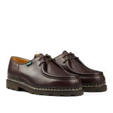 A brown Paraboot Lis Cafe Leather Michael derby shoe with a calf leather sole.