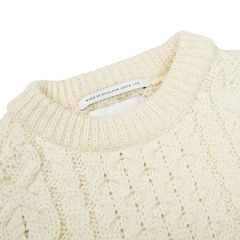 Peregrine Ecru Merino Wool Hudson Aran Jumper Collar