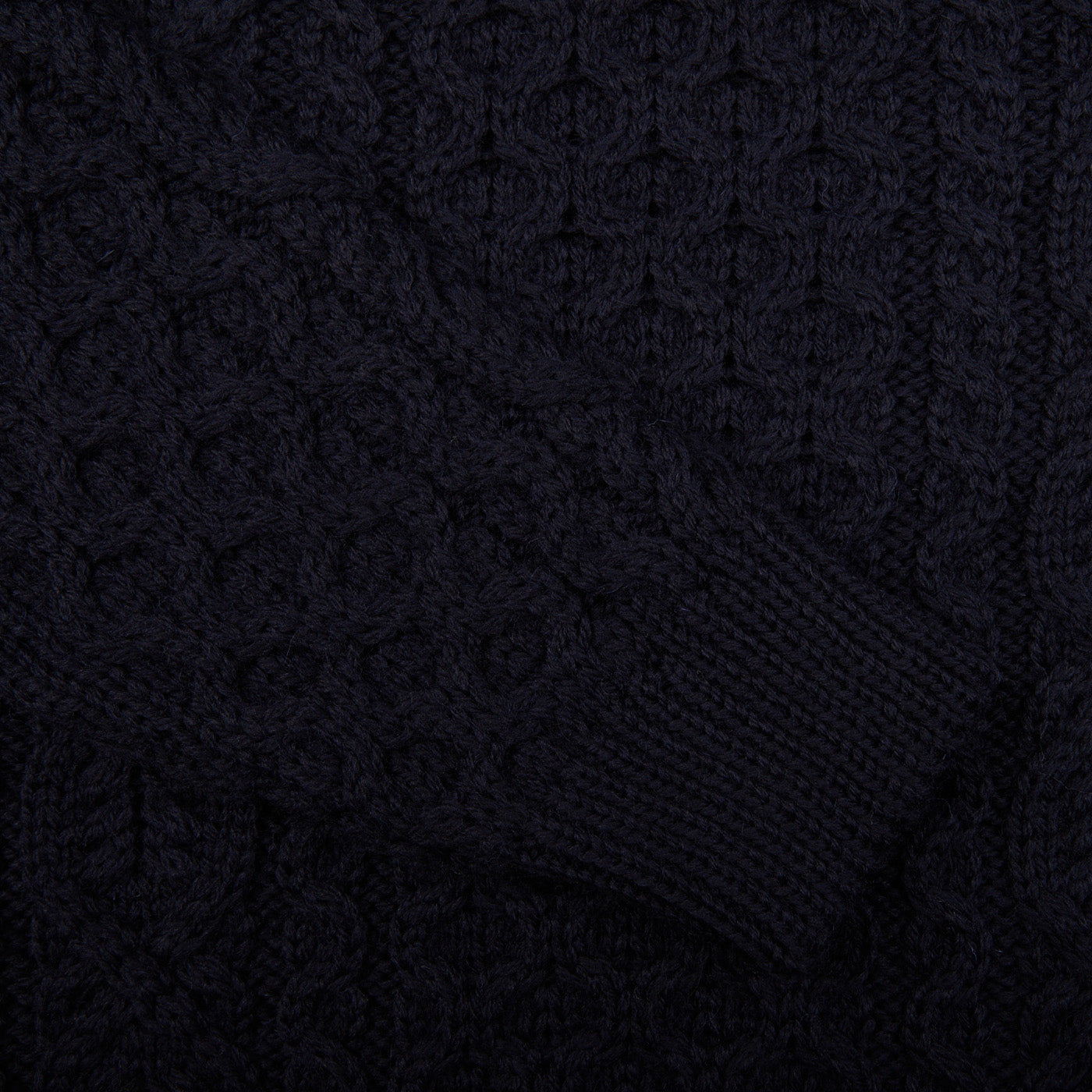 Peregrine Navy Blue Merino Wool Hudson Aran Jumper Cuff