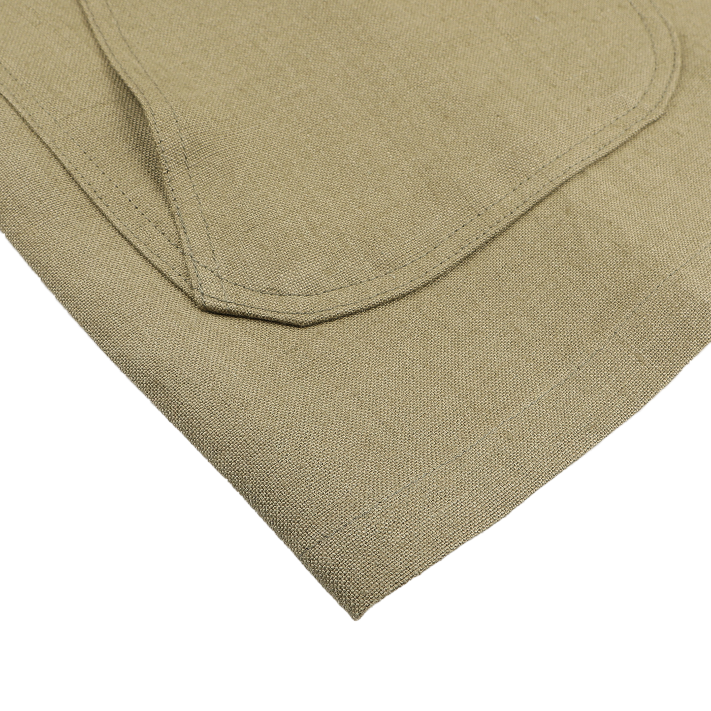 A close-up features the classic pocket detail of Peregrine's Khaki Green Linen Grange Shacket.