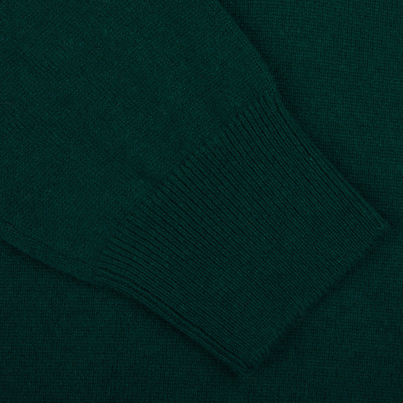 Piacenza Bottle Green Cashmere 1:4 Zip Sweater Cuff