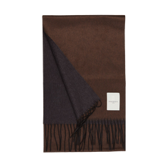 Piacenza Cashmere Brown Chestnut Two-Sided Silk Cashmere Scarf Feature