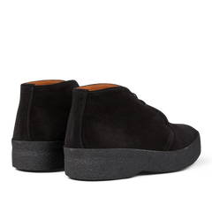 A pair of comfortable Sanders black suede hi top boots with a low heel.