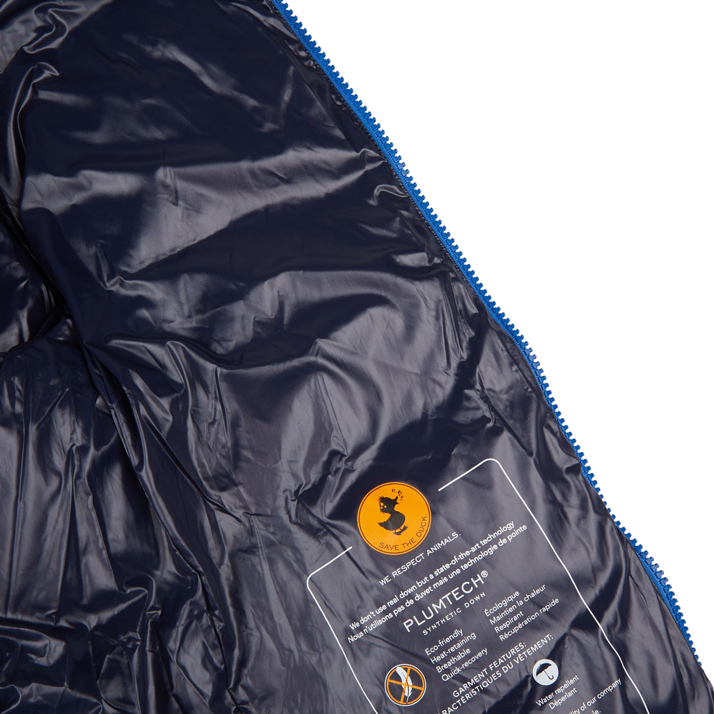 Save The Duck Blue Quilted Edgard Nylon Jacket Inside