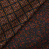 Silvio Fiorello's Black Orange Geometric Wool Silk Double Sided Scarf.