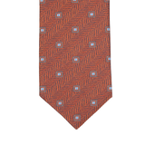 A Silvio Fiorello necktie with an Orange Herringbone Woven Silk Tie pattern.