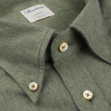 Stenströms Grass Green Cotton Flannel Fitted Body Shirt Collar