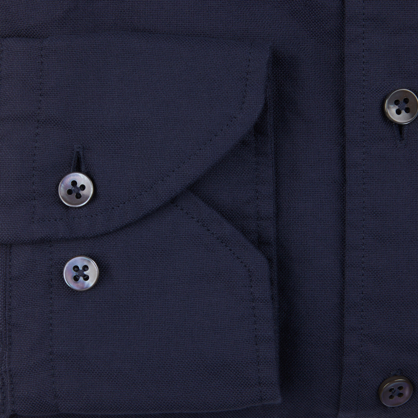 Stenströms Navy Blue Cotton Oxford Slimline Shirt Cuff