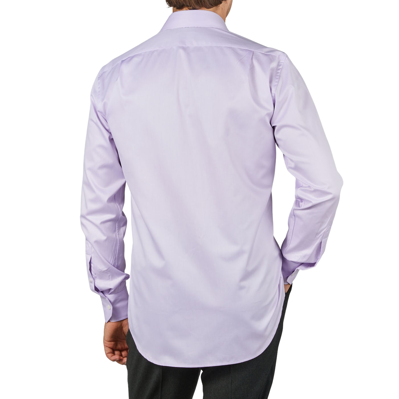 Stenströms Purple Cotton Twofold Fitted Body Shirt Back