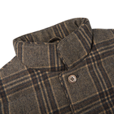 A beige checked wool down padded gilet by Stenströms.