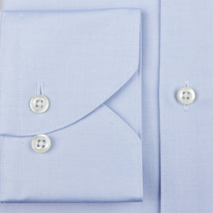 A Light Blue Cotton Oxford BD Fitted Body Shirt by Stenströms with buttons.