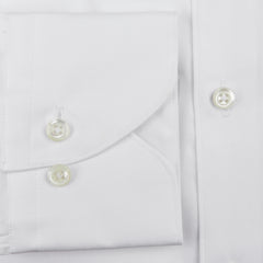 A close up of a Stenströms White Cotton Oxford Fitted Body BD Shirt.