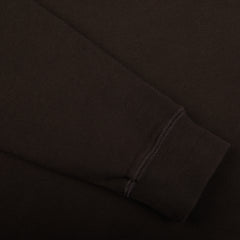 Sunspel Coffee Brown Cotton Loopback Sweater Cuff