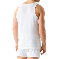 Sunspel White Cellular Cotton Tank Top Back