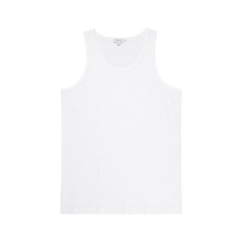 Sunspel White Cellular Cotton Tank Top Feature