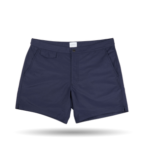 Navy Blue Tailored Swim Shorts from Sunspel crafted from recycled polyester.