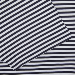 Navy White Striped Classic Cotton T-Shirt