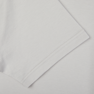 A close up image of a Smoke Grey Classic Cotton T-Shirt made from comfortable cotton material by Sunspel.