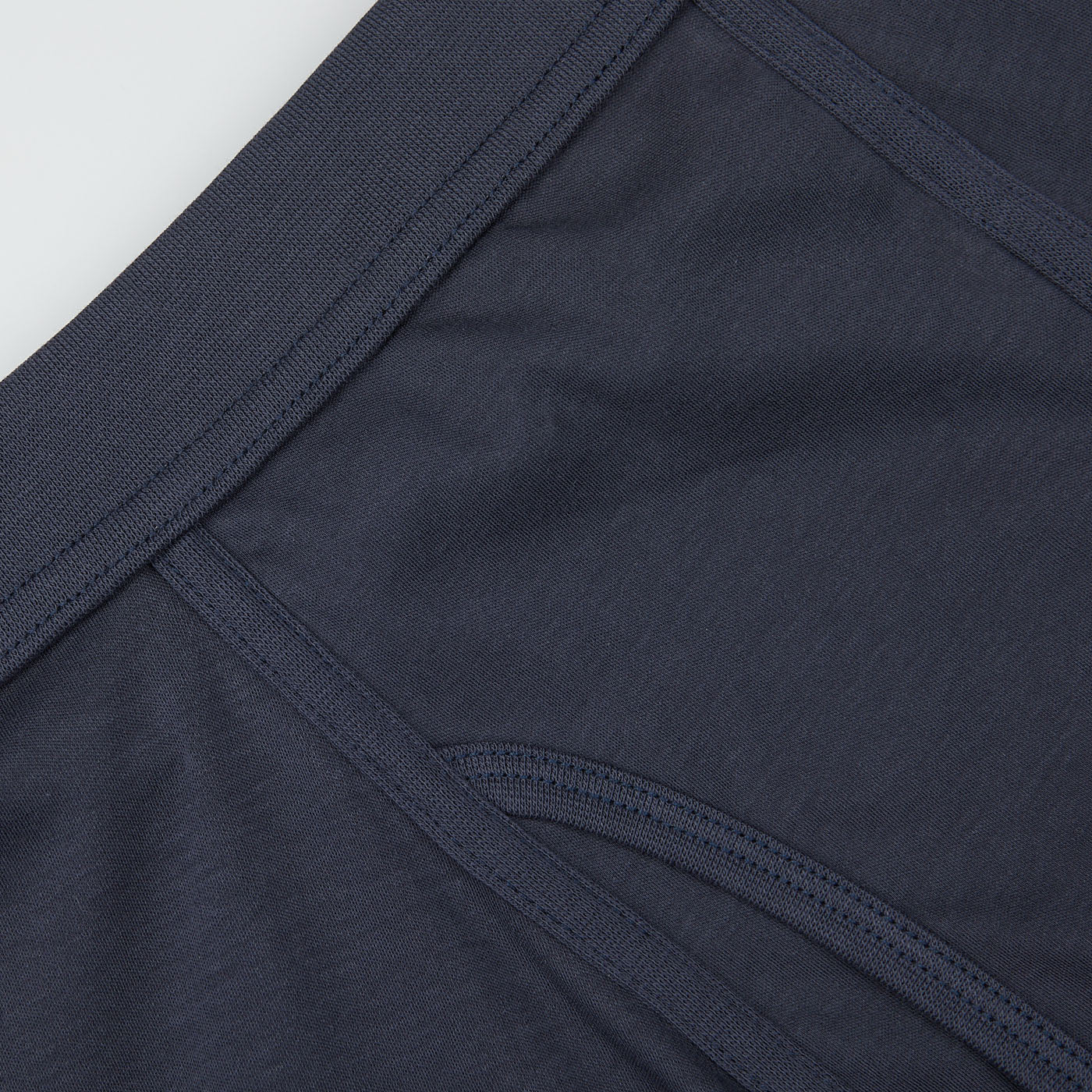 Close-up image of dark blue Parisian Night Pima Cotton Wil Trunks made from organic pima cotton by The White Briefs.