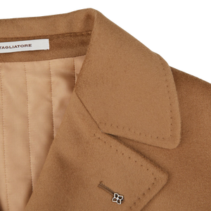 Tagliatore | Camel Beige Brushed Wool DB Polo Coat – Baltzar