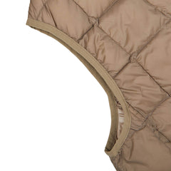 A Taion Khaki Beige Nylon Down Padded Vest on a white background.