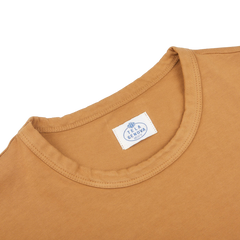 Tela Genova Brick Orange Washed Organic Cotton T-Shirt Collar