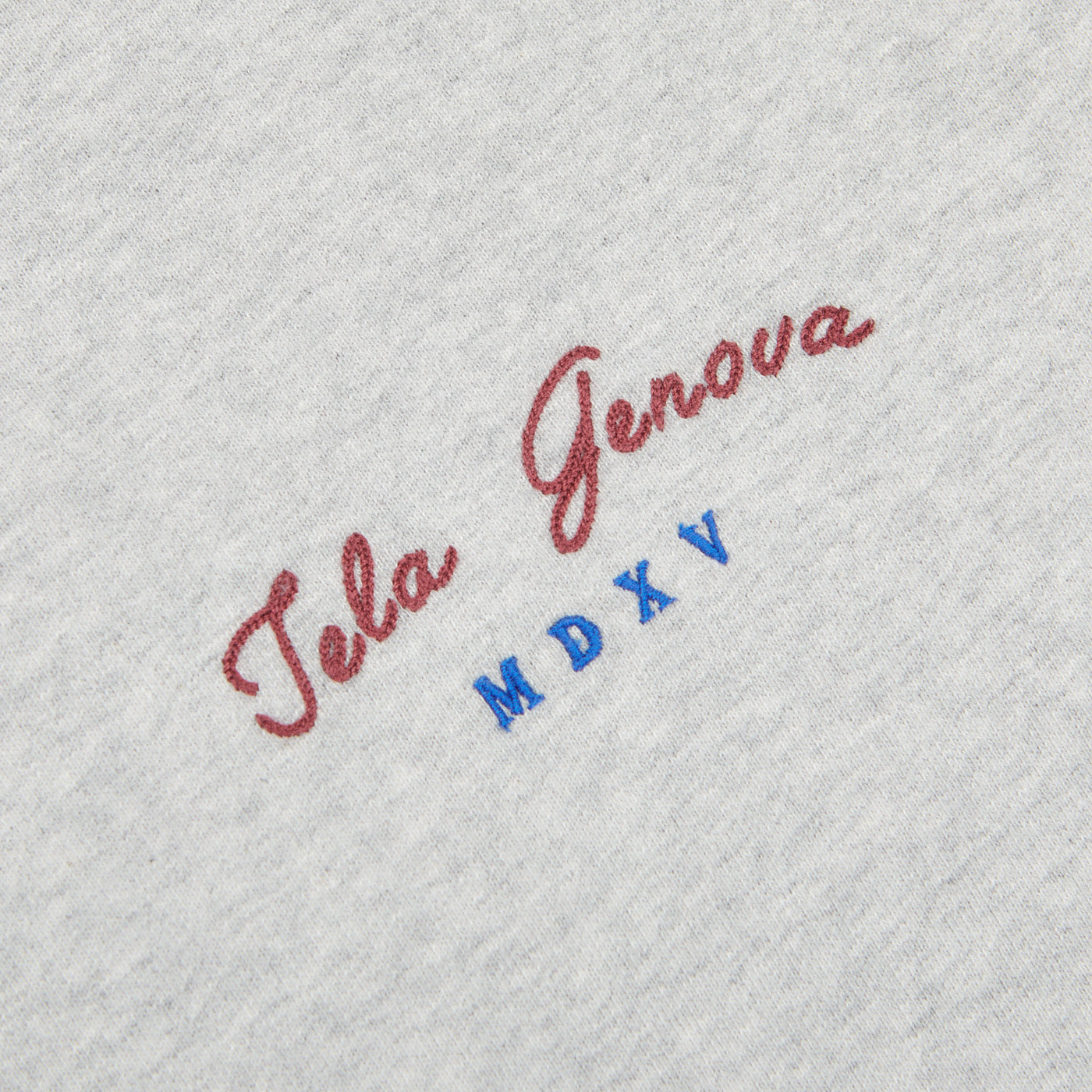 Tela Genova Grey Pure Cotton Benito Sweater Logo