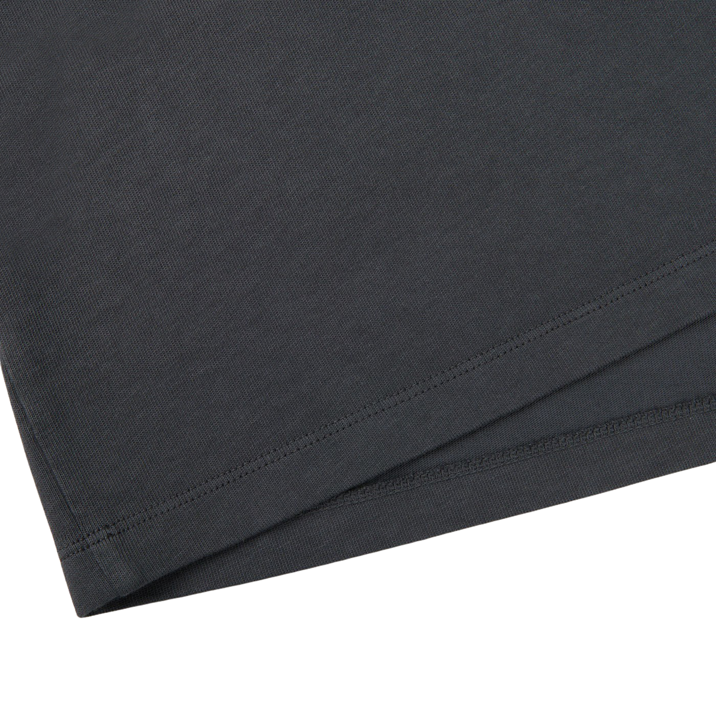A close up of a black Asphalt Grey Cotton LS T-Shirt from Italian brand, Tela Genova.