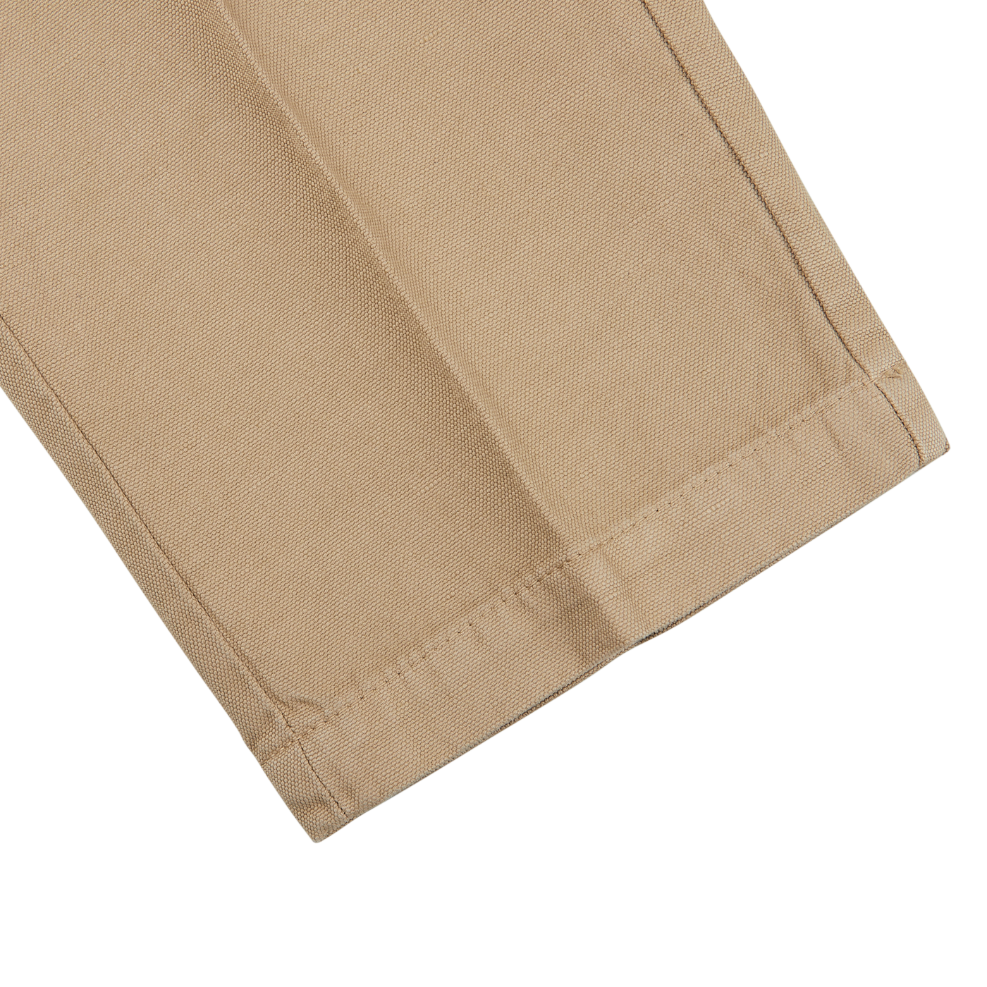 A pair of Beige Cotton Linen Duilio Trousers by Tela Genova, in tan color, on a white background.