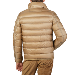 Ten C Beige Nylon Down Padded Liner Jacket Back