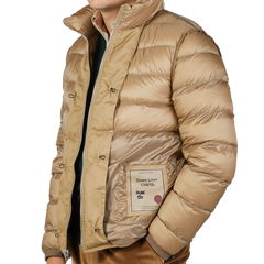 Ten C Beige Nylon Down Padded Liner Jacket Inside