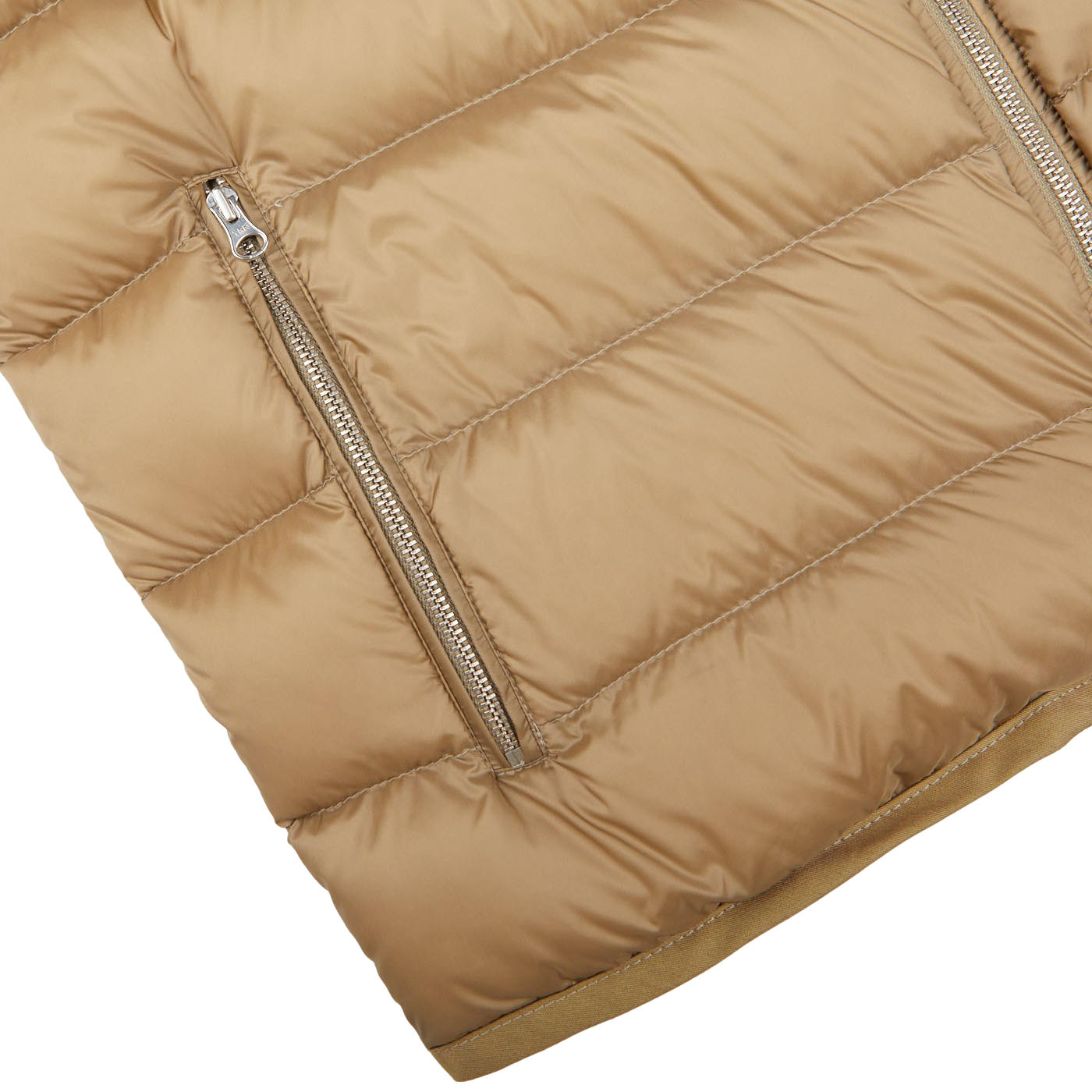 Ten C Beige Nylon Down Padded Liner Jacket Pocket