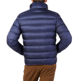 Ten C Blue Nylon Down Padded Liner Jacket Back1