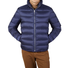 Ten C Blue Nylon Down Padded Liner Jacket Front1