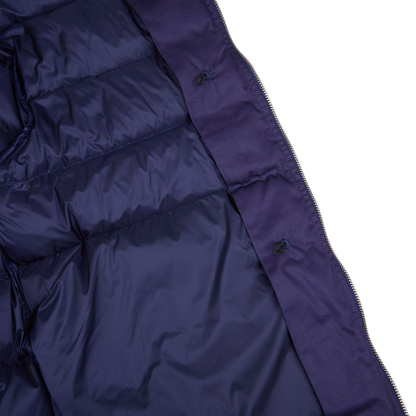 Ten C Blue Nylon Down Padded Liner Jacket Inside