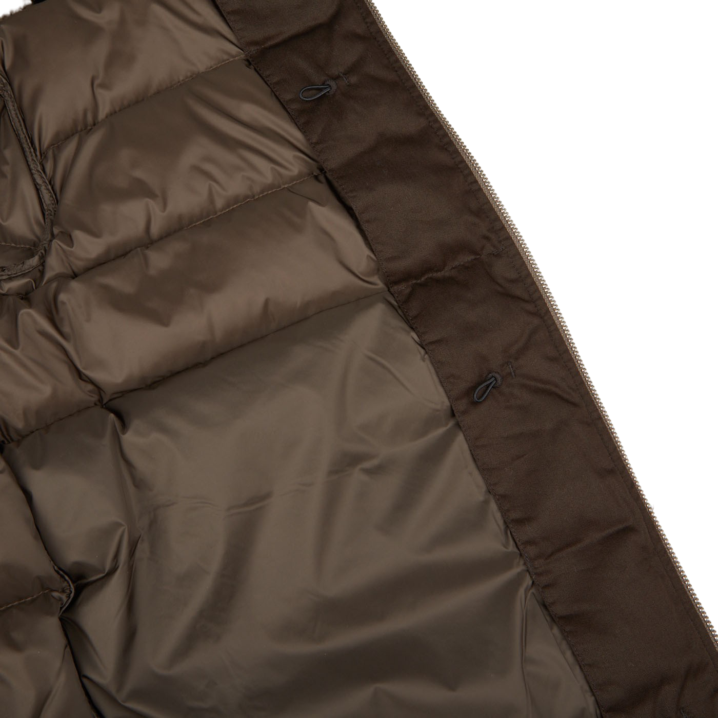 Ten C Brown Nylon Down Padded Liner Hood Jacket Inside1