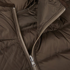 Ten C Brown Nylon Down Padded Liner Hood Jacket Open