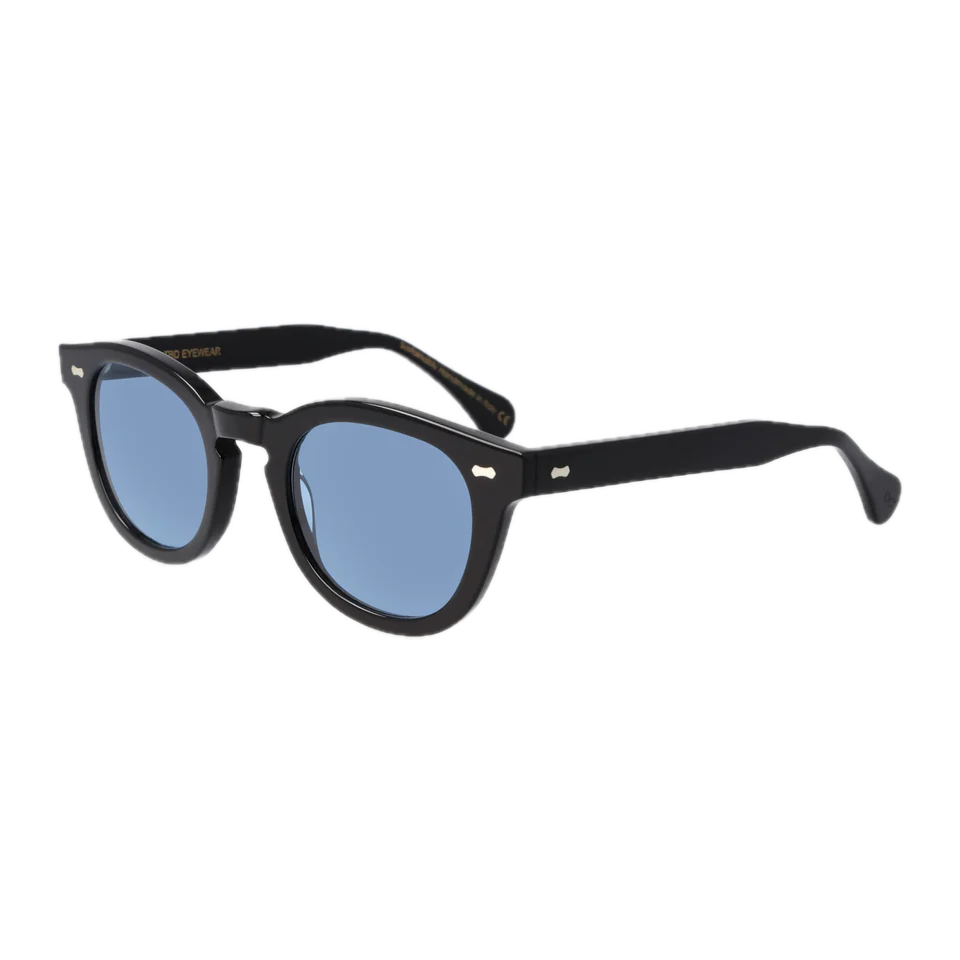 A pair of Donegal Eco Black Blue Lenses 49mm sunglasses by The Bespoke Dudes.
