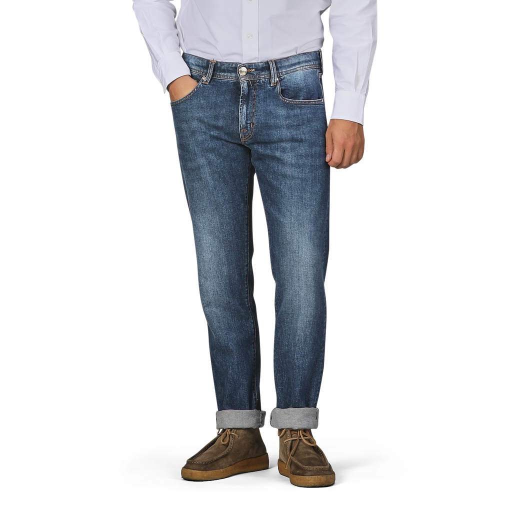 Tramarossa | Washed Blue Loro Piana Cotton Michealangelo Jeans – Baltzar