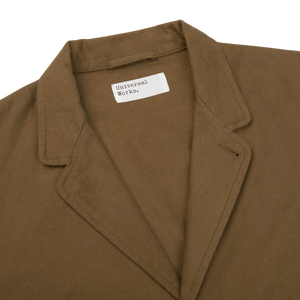 Universal Works Olive Green Cotton Five Pocket Jacket Collar1